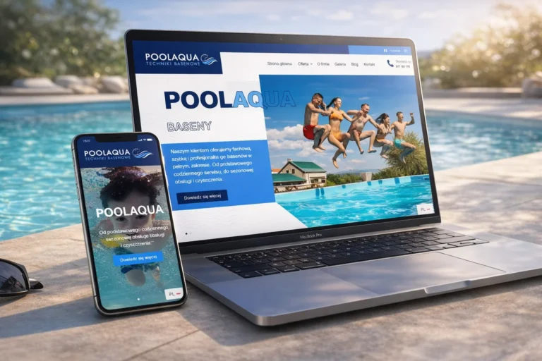 strona internetowa poolaqua dla firmy budującej baseny