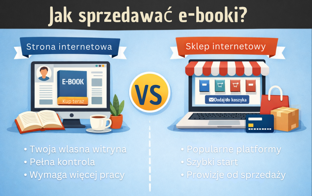 Jak sprzedawać e-booki? Strona internetowa vs sklep internetowy WooCommerce - 7 kluczowych różnic